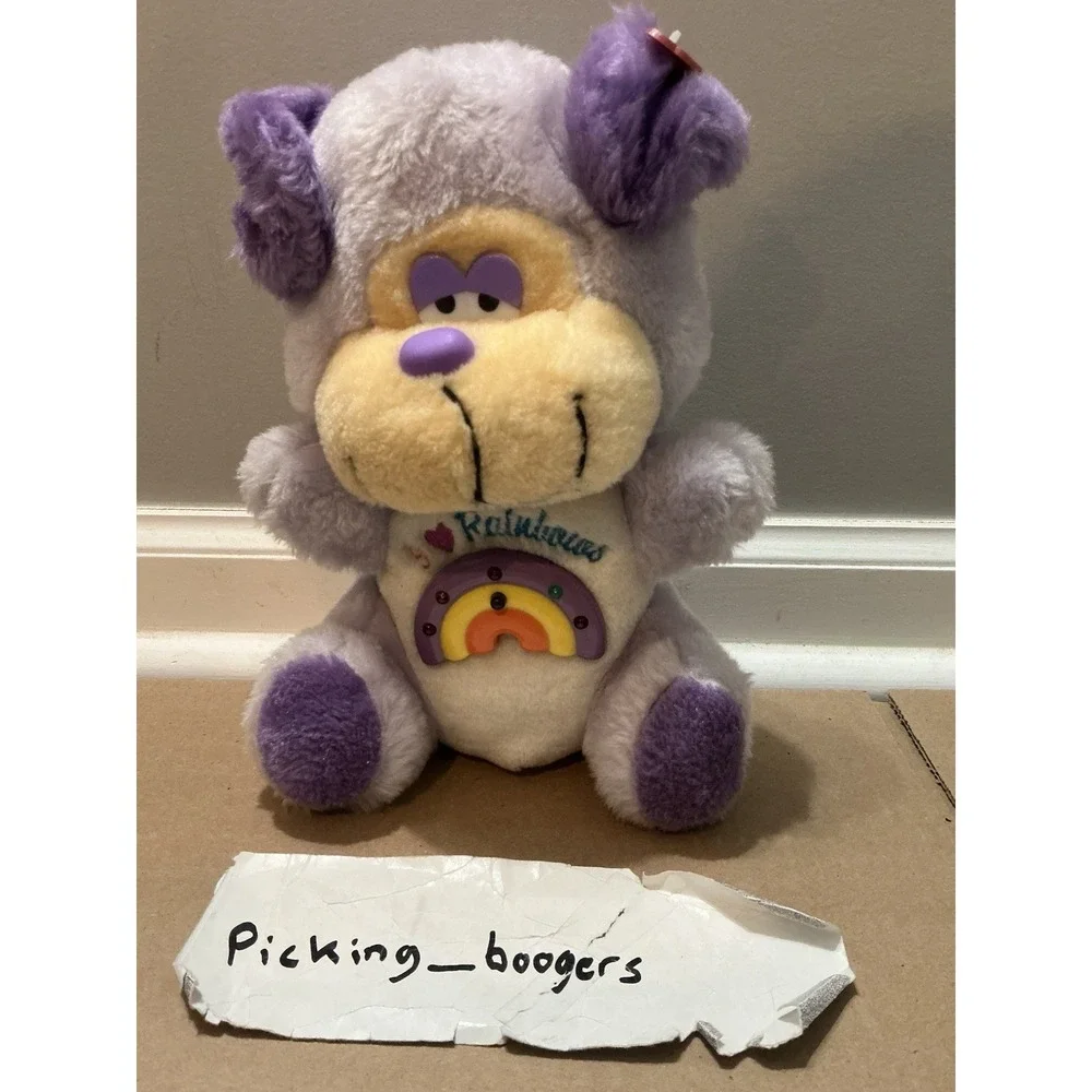 Vintage Musical Lite-Ups Plush Purple Dog Rainbow DanDee Working